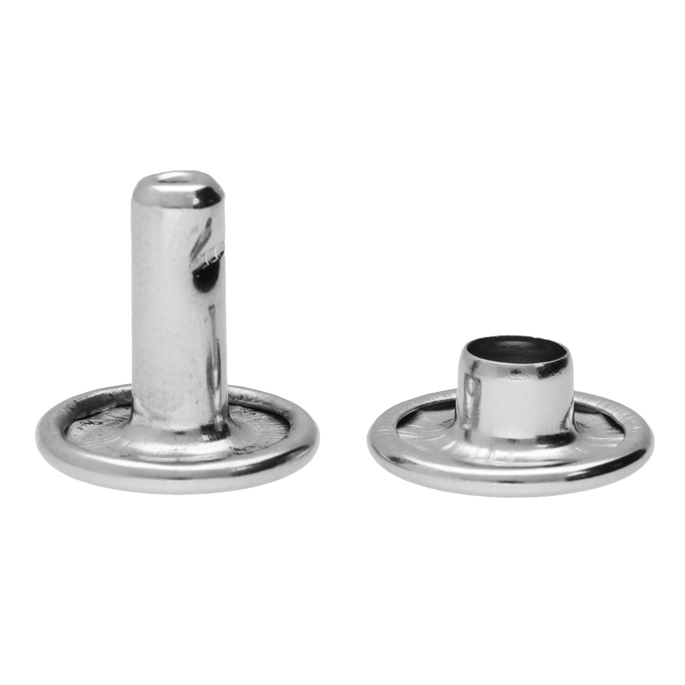 Lot De 50 Rivets à Double Capuchon Uxcell - 6mm X 8mm - Clous Tubulaires Argent Pour Cuir