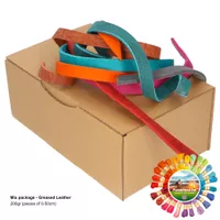 Lanière en cuir graissé Paquet Mix 0-50cm (200g) Lanière en cuir graissé Paquet Mix 0-50cm (200g)